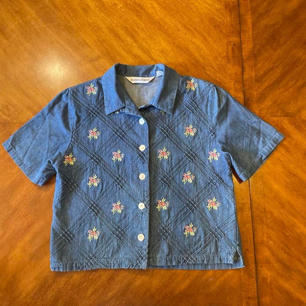 Draper's & Damon's Women's Denim Button Up Blouse